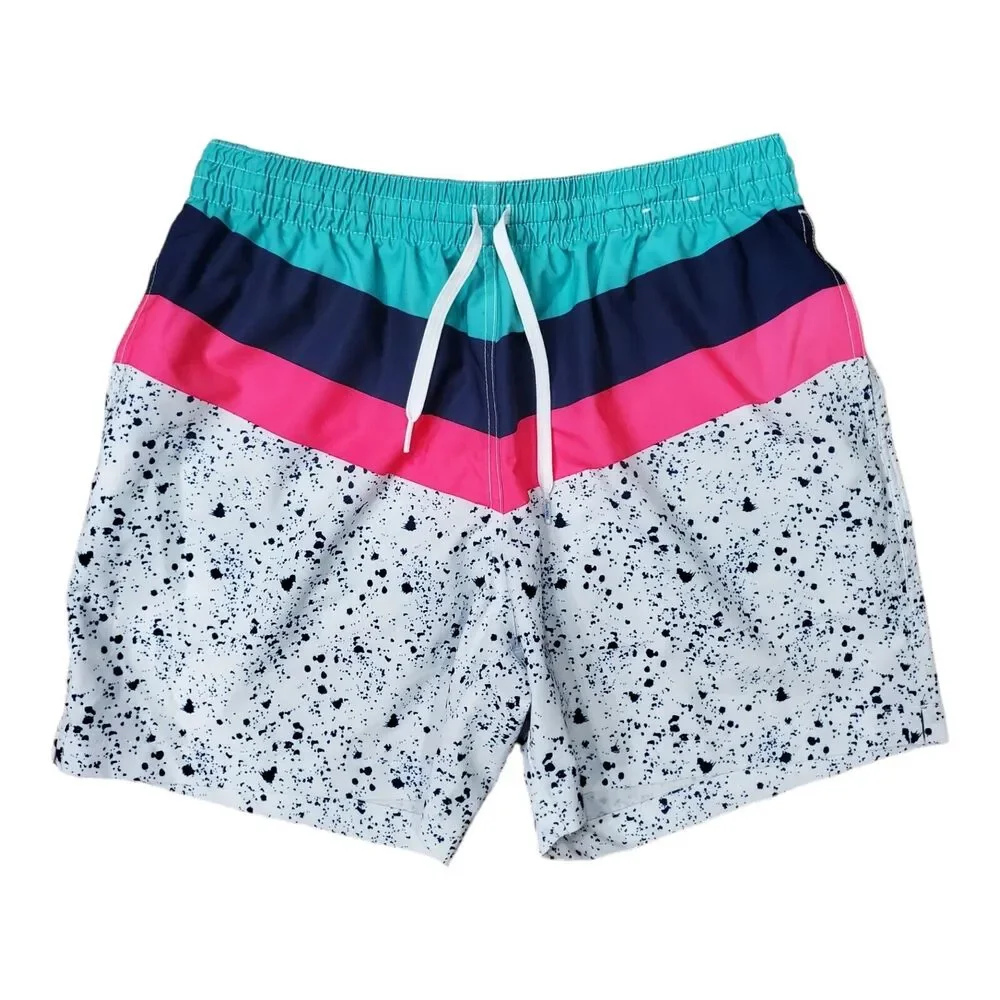 CHUBBIES Shorts Adult Large Multicolor Paint Splatter Swim Trunks Swimming
